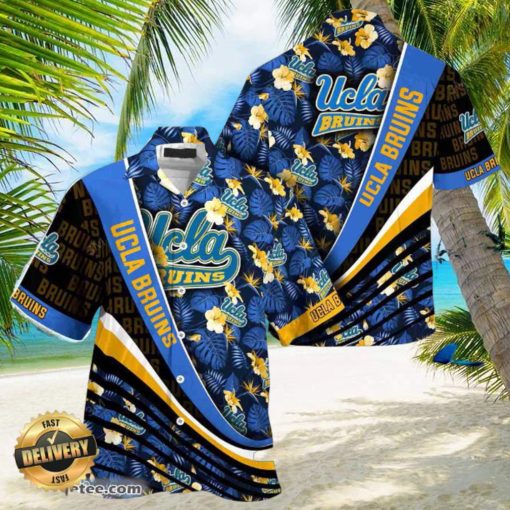 UCLA Bruins Summer Beach Hawaiian Shirt With Tropical Flower Pattern