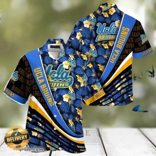 UCLA Bruins Summer Beach Hawaiian Shirt With Tropical Flower Pattern