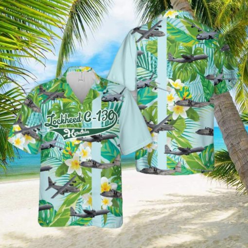 US Air Force Lockheed C 130 Hercules Hawaiian Shirt