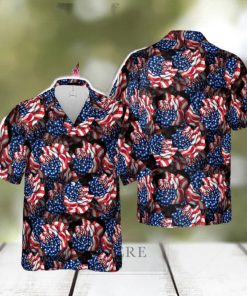 US Flag Rose Hawaiian Shirt For Men Women Summer