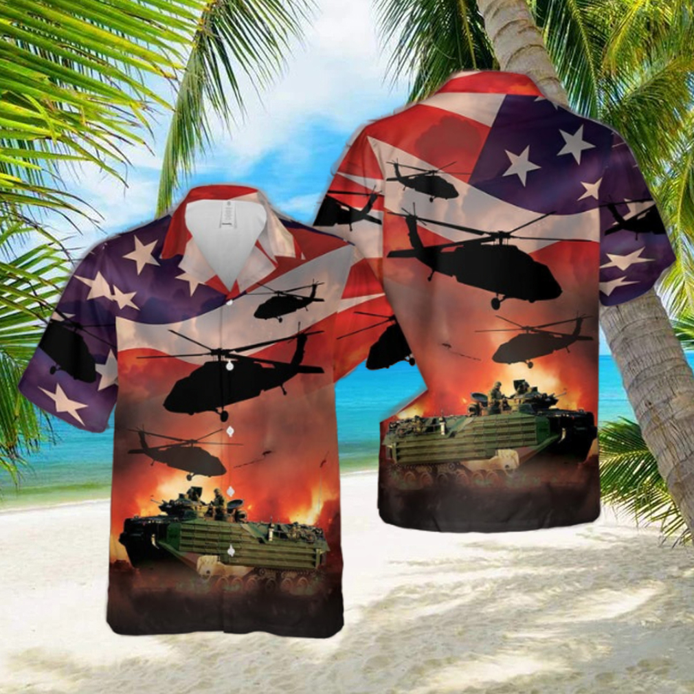 US Marine Corps Assault Amphibious Vehicle AAV, 4th Of July Hawaiian Shirt US Marine Corps Assault Amphibious Vehicle AAV, 4th Of July Hawaiian Shirt