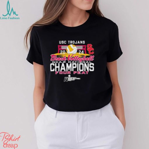 USC Trojans Women’s Beach Volleyball 2024 National Champs Four T Shirt