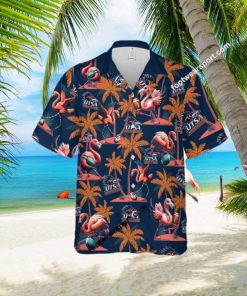 UTSA Roadrunners Coconut Tree Pattern 3D Hawaiian Shirt Flamingo Play Football For Men Women