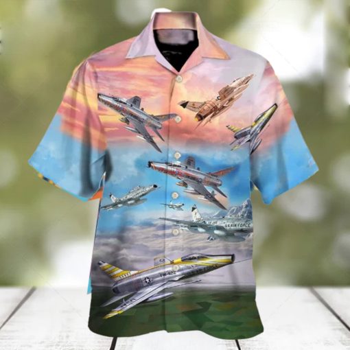 Us Air Force North American F 100 Super Sabre Hawaiian Shirt