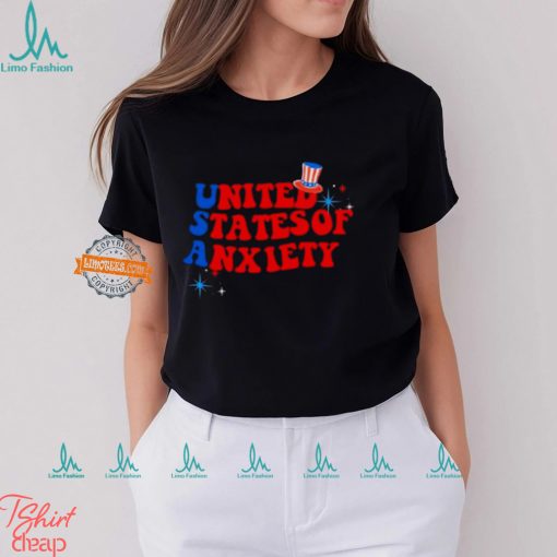 Usa United States Of Anxiety 4th Of July 2024 T shirt