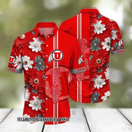 Utah Utes NCAA Flower Hot Version Hawaii Shirt And Tshirt