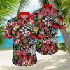 FC Bayern Munchen Big Logo Tropical Leaves Hawaiian Shirt