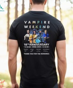 Vampire Weekend 18th Anniversary 2006 2024 Thank You For The Memories T Shirt