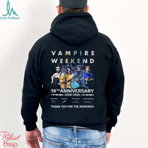 Vampire Weekend 18th Anniversary 2006 2024 Thank You For The Memories T Shirt