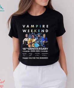 Vampire Weekend 18th Anniversary 2006 2024 Thank You For The Memories T Shirt