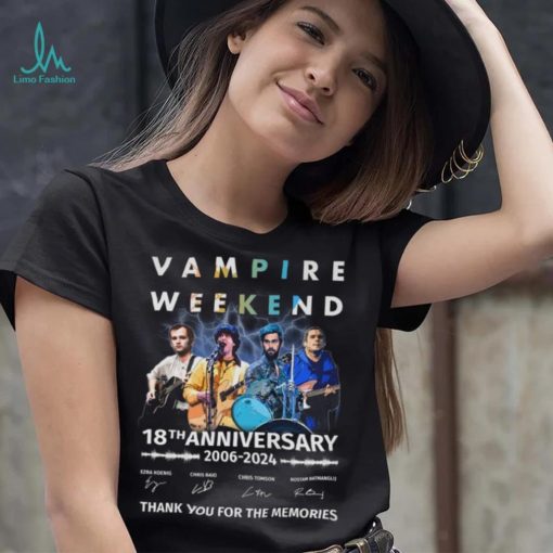 Vampire Weekend 18th Anniversary 2006 2024 Thank You For The Memories T Shirt