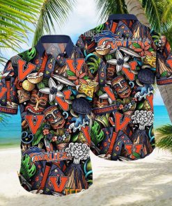 Virginia Cavaliers NCAA Mens Floral Button Up Hawaiian Shirt