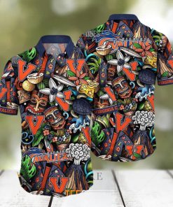 Virginia Cavaliers NCAA Mens Floral Button Up Hawaiian Shirt