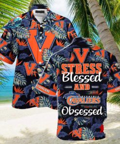 Virginia Cavaliers Summer Beach Hawaiian Shirt Stress Blessed Obsessed