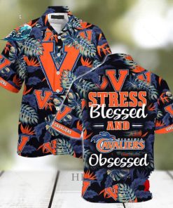 Virginia Cavaliers Summer Beach Hawaiian Shirt Stress Blessed Obsessed