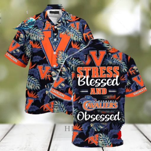 Virginia Cavaliers Summer Beach Hawaiian Shirt Stress Blessed Obsessed