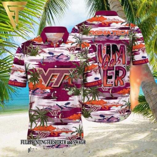 Virginia Tech Hokies NCAA Flower For Fan All Over Printed Hawaii Shirt And Tshirt