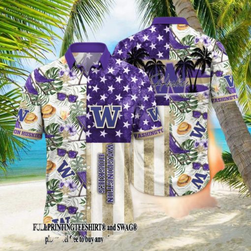 Washington Huskies NCAA Flower Gift Ideas All Over Printed Hawaii Shirt And Tshirt