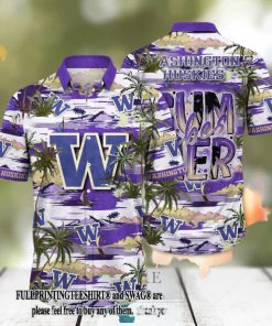 Washington Huskies NCAA Flower Pattern All Over Print Hawaii Shirt And Tshirt