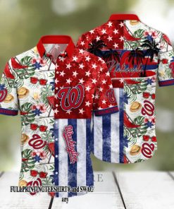 Washington Nationals MLB Flower For Fans 3D Hawaii Shirt And Tshirt