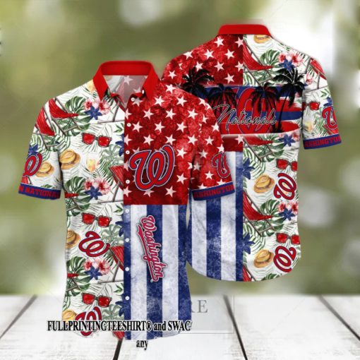 Washington Nationals MLB Flower For Fans 3D Hawaii Shirt And Tshirt