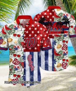 Washington Nationals MLB Flower For Fans 3D Hawaii Shirt And Tshirt