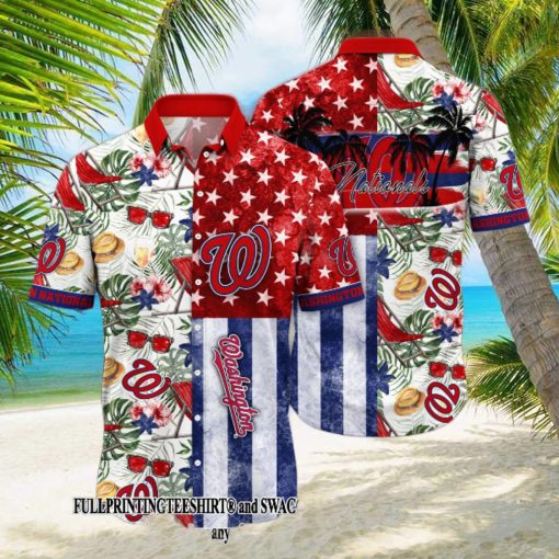 Washington Nationals MLB Flower For Fans 3D Hawaii Shirt And Tshirt