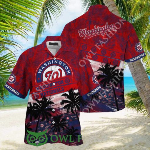 Washington Nationals MLB Palm Tree Pattern Hawaiian Shirt Aloha