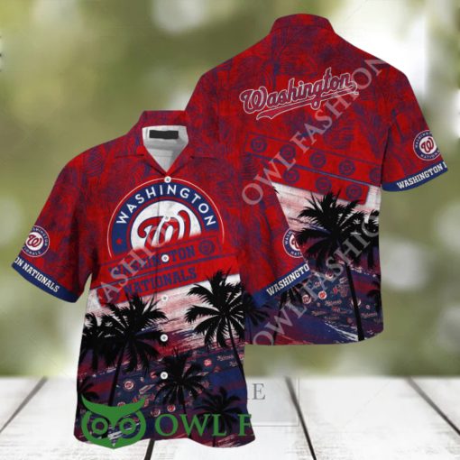 Washington Nationals MLB Palm Tree Pattern Hawaiian Shirt Aloha