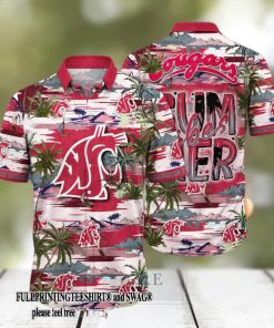 Washington State Cougars NCAA Flower Pattern All Over Printed Hawaii Shirt And Tshirt