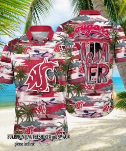 Washington State Cougars NCAA Flower Pattern All Over Printed Hawaii Shirt And Tshirt