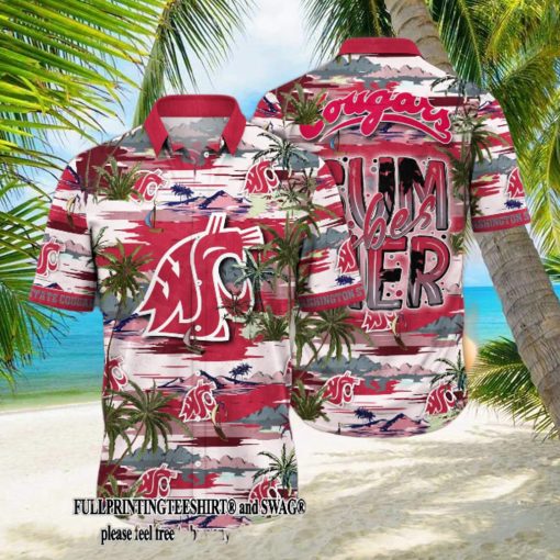 Washington State Cougars NCAA Flower Pattern All Over Printed Hawaii Shirt And Tshirt