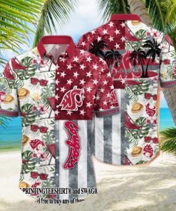 Washington State Cougars NCAA Flower Unique Full Print Hawaii Shirt And Tshirt