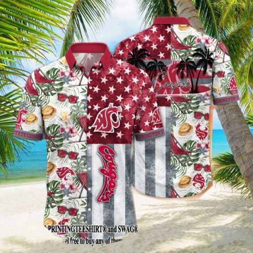 Washington State Cougars NCAA Flower Unique Full Print Hawaii Shirt And Tshirt