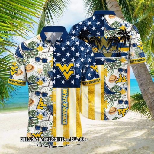 West Virginia Mountaineers NCAA Flower For Fans Full Printed Hawaii Shirt And Tshirt