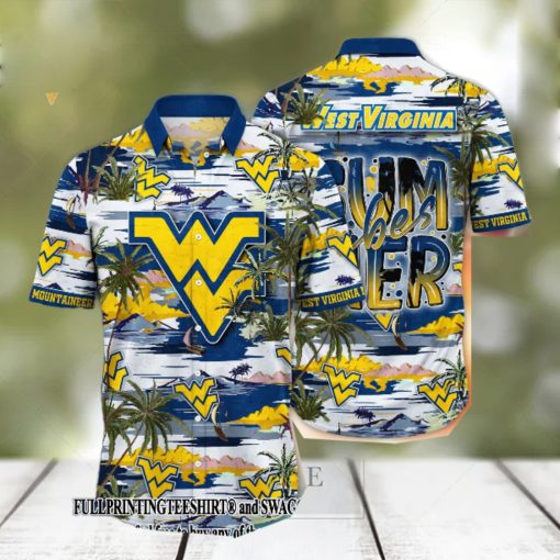 West Virginia Mountaineers NCAA Flower For Sport Fans All Over Printed Hawaii Shirt And Tshirt