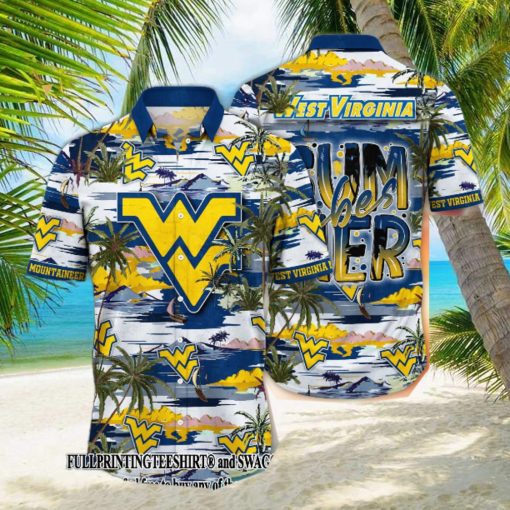 West Virginia Mountaineers NCAA Flower For Sport Fans All Over Printed Hawaii Shirt And Tshirt