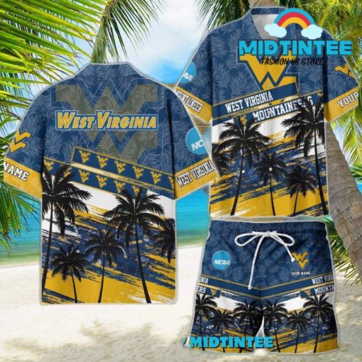West Virginia Mountaineers NCAA Pattern Personalized Hawaiian Set