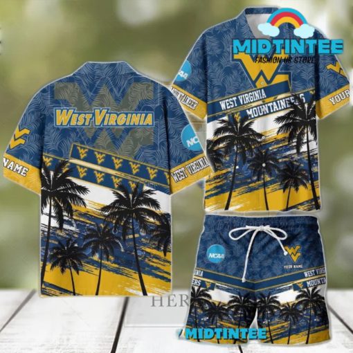 West Virginia Mountaineers NCAA Pattern Personalized Hawaiian Set
