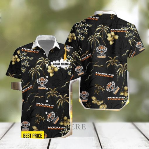 Wests Tigers 3D Hawaiian Shirt And Shorts Custom Name Beach Shirt