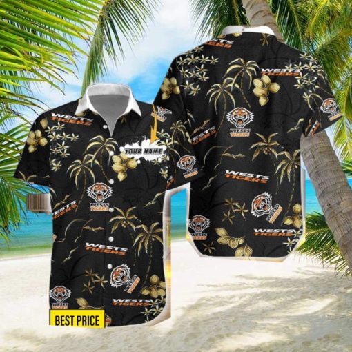 Wests Tigers 3D Hawaiian Shirt And Shorts Custom Name Beach Shirt