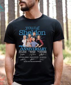 Young Sheldon Big Bang Theory 7th Anniversary 2017 2024 Thank You T Shirt