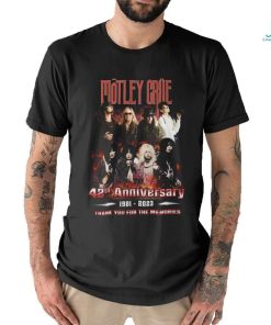 motley crae 42th anniversary 1981 2023 thank you for the memorie shirt