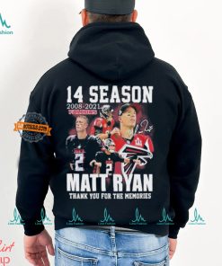 14 Season 2008 2024 NFL Atlanta Falcons Matt Ryan Thank You For The Memories Signature Shirt