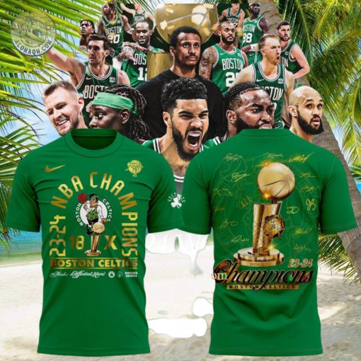 2023 2024 Champions National Basketball Association Boston Celtics 18X NBA 3D T Shirt