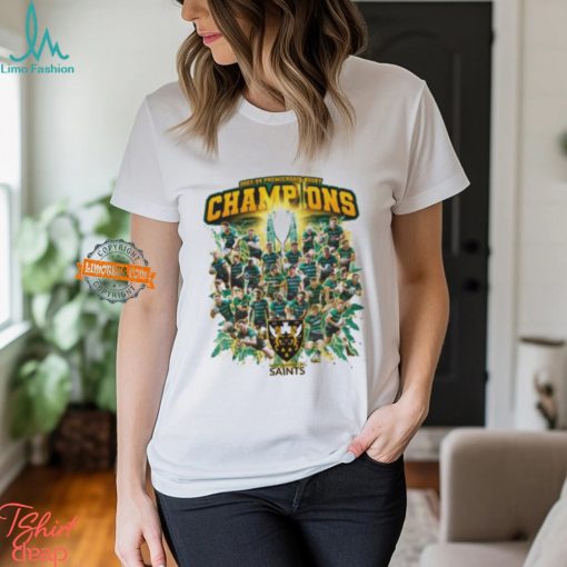 2023 24 Gallagher Premiership Northampton Saints Champions Two Sides Print Unisex T Shirt