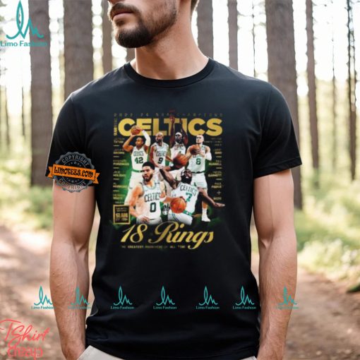 2023 24 NBA Champions Boston Celtics Gold The Metal Editions SLAM Presents 18 Rings The Greatest Franchise Of All Time Unisex T Shirt