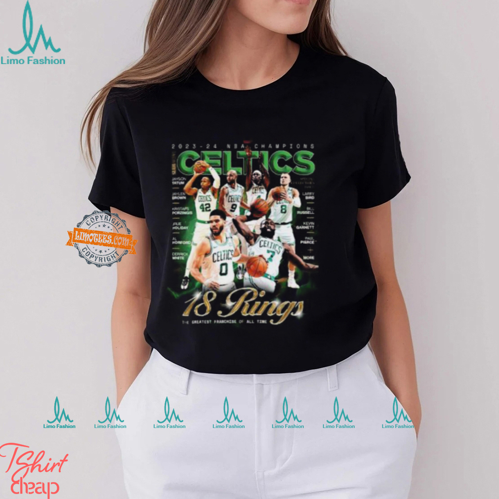 2023 24 NBA Champions Boston Celtics SLAM Presents 18 Rings The Greatest Franchise Of All Time Classic T Shirt 2023 24 NBA Champions Boston Celtics SLAM Presents 18 Rings The Greatest Franchise Of All Time Classic T Shirt