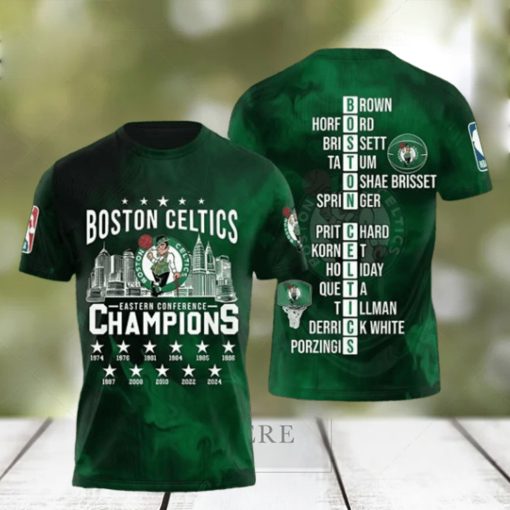 2024 Eastern Conference Champions Boston Celtics 3D T Shirt