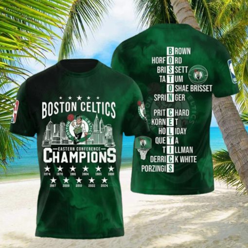 2024 Eastern Conference Champions Boston Celtics 3D T Shirt